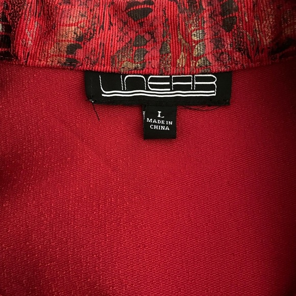 SPRING SALE--Linear Red & Gold Metallic Lightweight Jacket - Picture 8 of 10